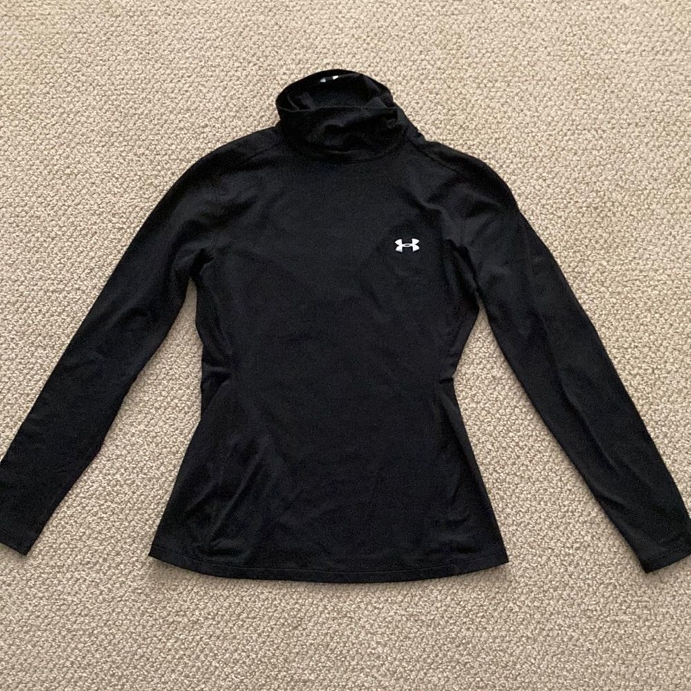 Under Armour Coldgear Fitted Black Turtleneck Long Sleeve Activewear Top Shirt M